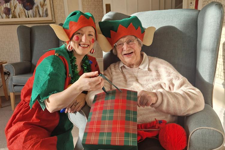 Hungerford Care Home, Hungerford, celebrating Christmas