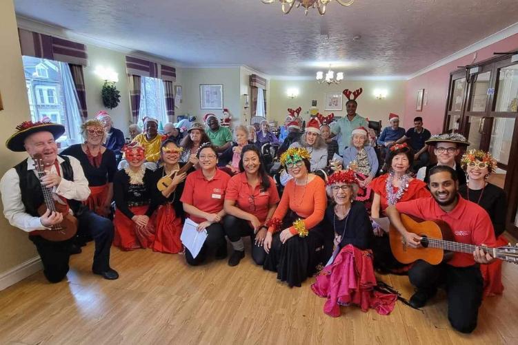 Lansdowne Care Home, Cricklewood, took part in a Christmas singalong